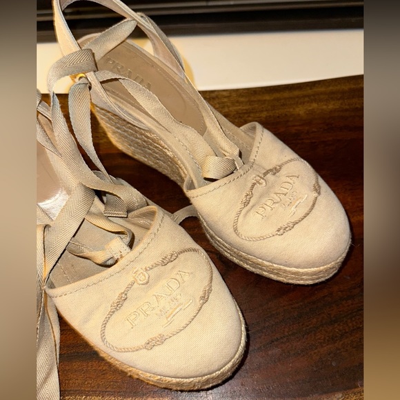 Prada wedge sandal in tan - Picture 6 of 6